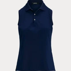 Classic Fit Sleeveless Pique Dame Navy