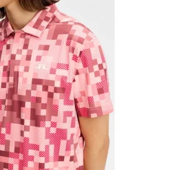 Dario Tour Print Pique Herre Rosa