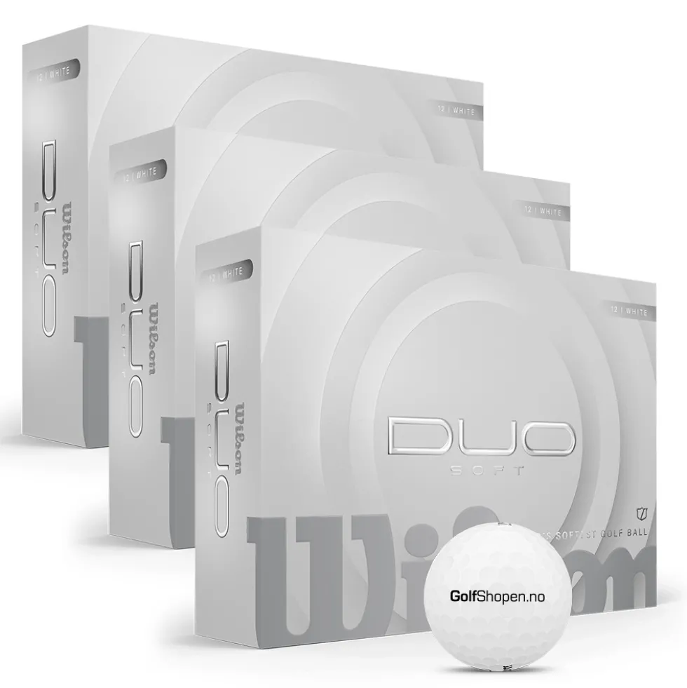 Duo Soft Golfball Golfshopen.no Logo Hvit 3 Dusin