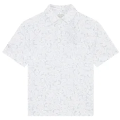 Floral Print Pique Junior Hvit