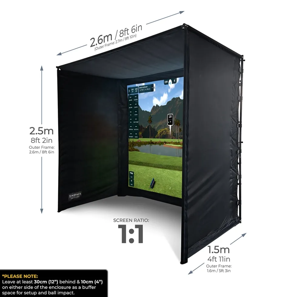 Golfvegger og Impact Screen til hjemmesimulator