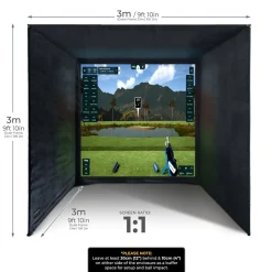 Golfvegger og Impact Screen til hjemmesimulator