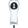 Headcover Leather Driver Hvit/Svart