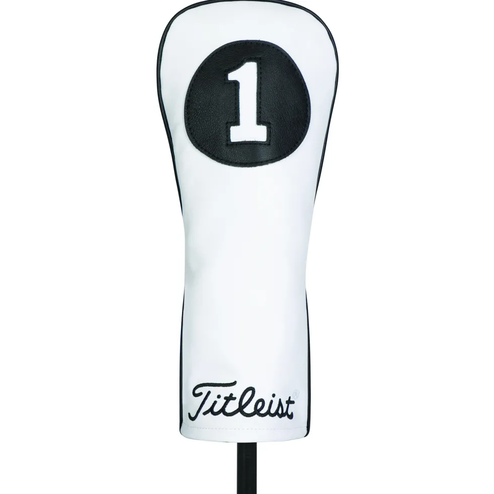 Headcover Leather Driver Hvit/Svart