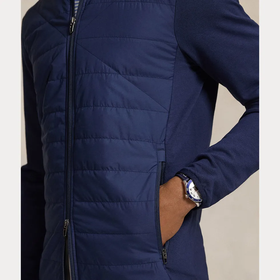Hybrid Mock Neck Jakke Herre Navy