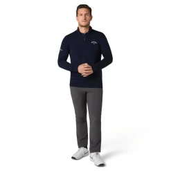 Merino Blend 1/4 Zip Genser Herre Navy