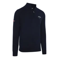 Merino Blend 1/4 Zip Genser Herre Navy