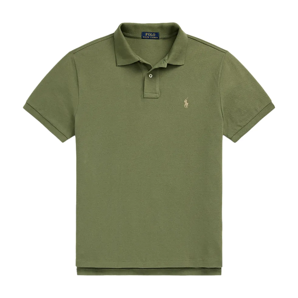 Mesh Slim Fit Pique Herre Grønn