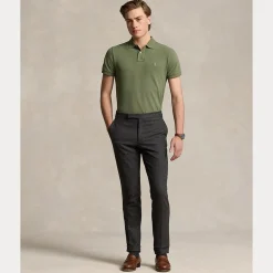 Mesh Slim Fit Pique Herre Grønn