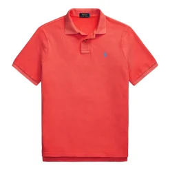Mesh Slim Fit Pique Herre Rød