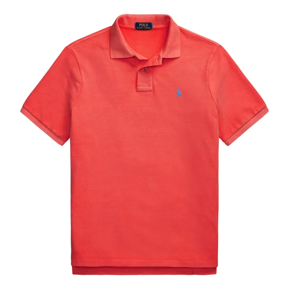 Mesh Slim Fit Pique Herre Rød