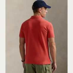Mesh Slim Fit Pique Herre Rød