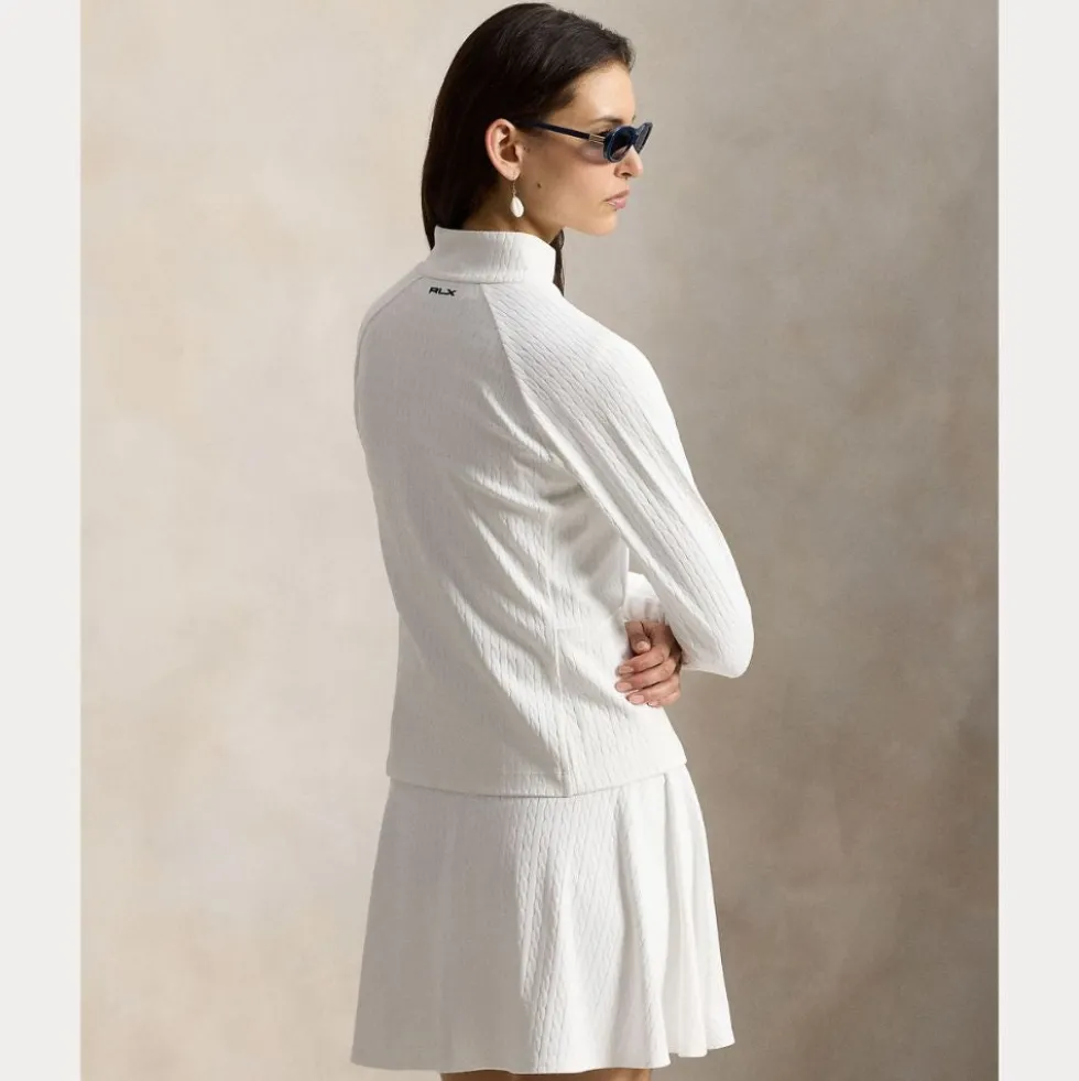 RLX Cable Knit Full Zip Genser Dame Hvit