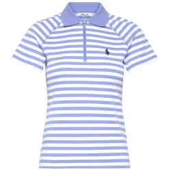 RLX Striped Cable Quarter Zip Pique Dame Blå/Hvit