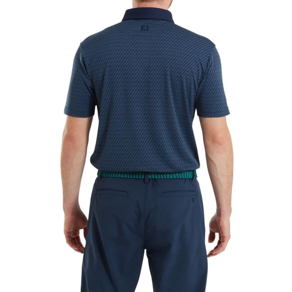 Star Geo Jacquard Pique Herre Navy