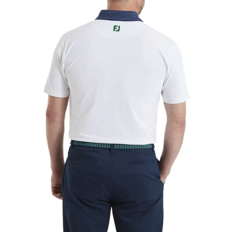 Star Geo Trim Pique Herre Hvit/Navy