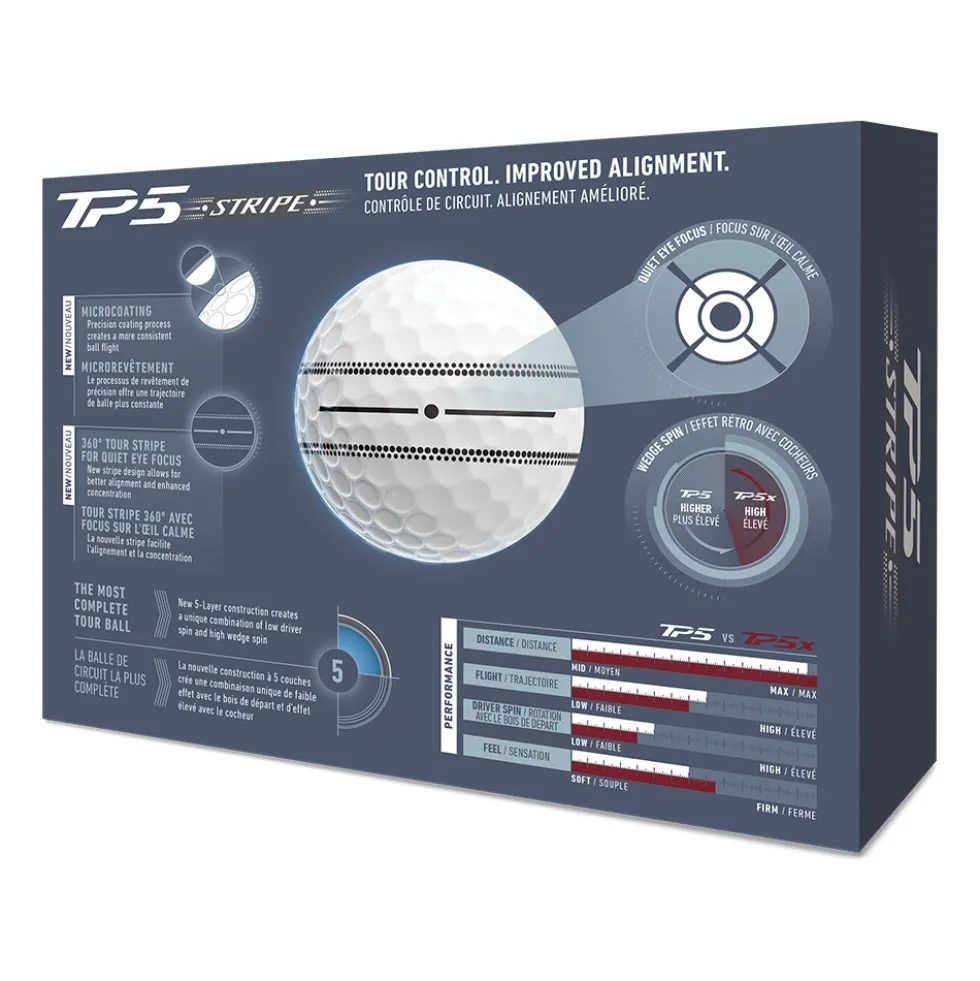 TP5 Stripe Golfball Hvit