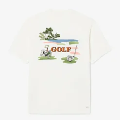 Ultra Dry Golf Print T-Skjorte Herre Hvit