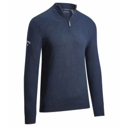 1/4 Zip Wind Stop Genser Herre Navy